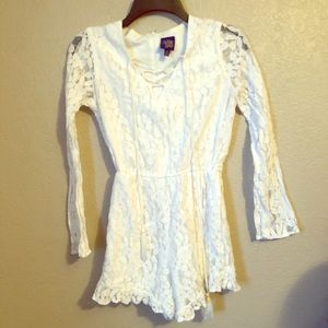 White laced romper